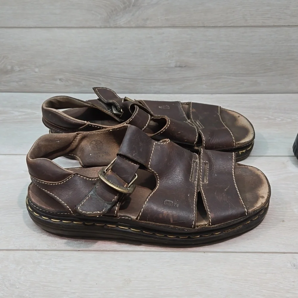 Vintage Doc Dr.Martens Mens Leather Fisher Chunky Tractor Sandals shoes sz US13